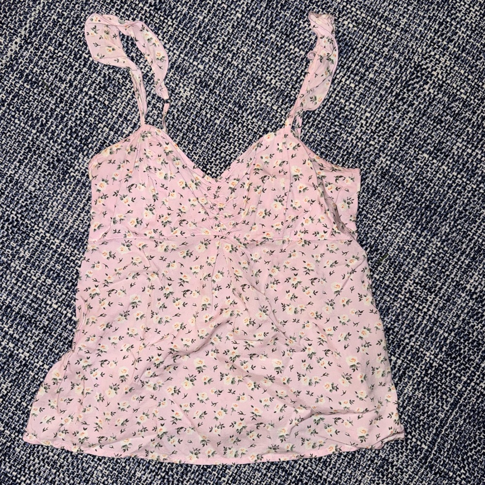 Abercrombie & Fitch Light Pink Floral Tank Top - Picture 1 of 3
